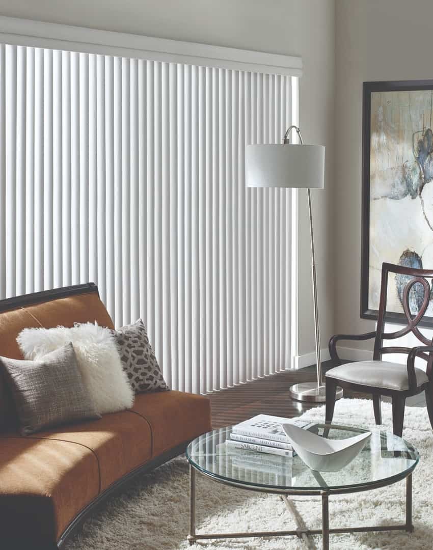 Cadence® Soft Vertical Blinds near San Carlos, California (CA) with beautiful colors and curved fabric vanes.