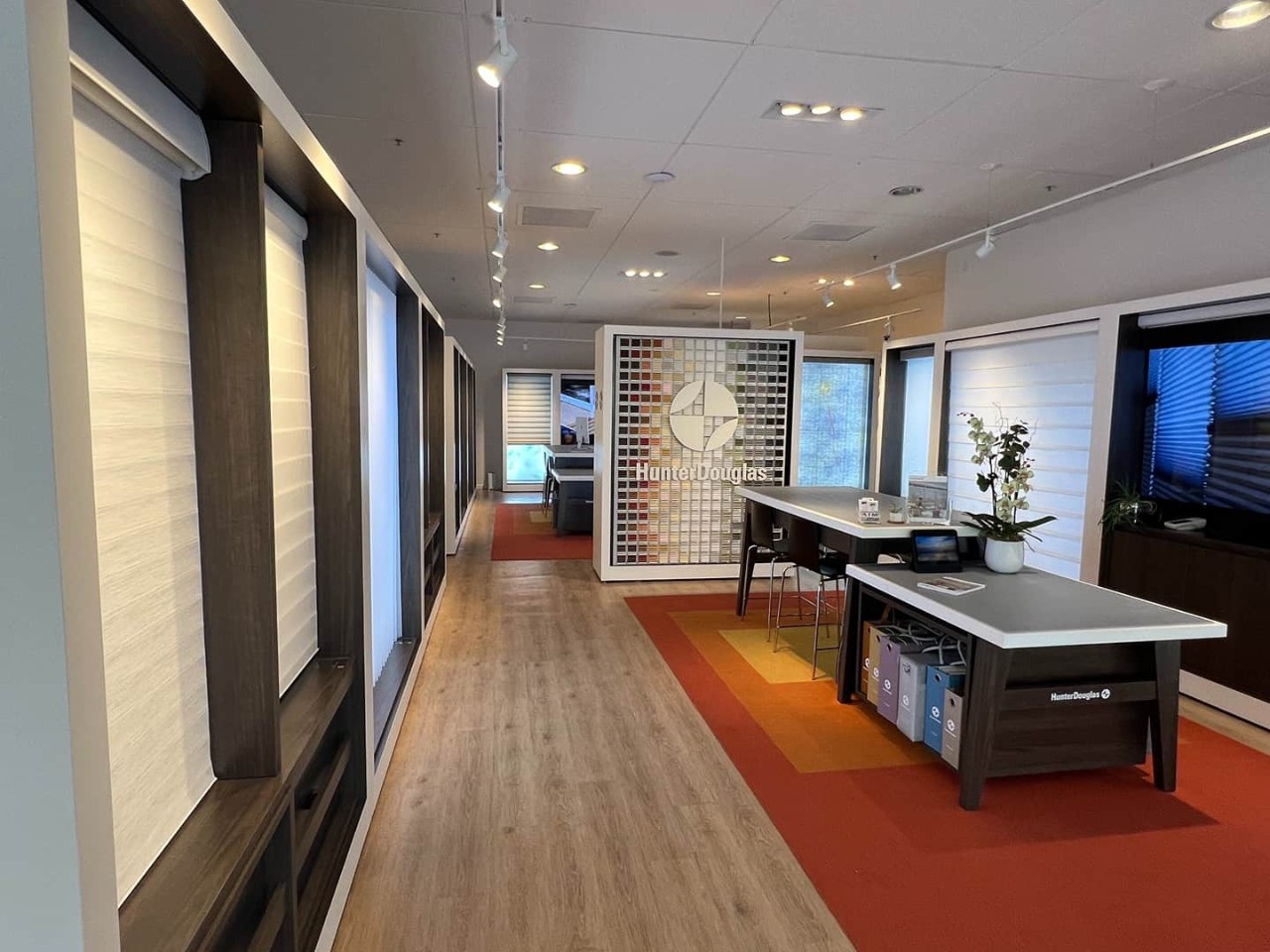Inside the Store View of Rebarts Interiors' Hunter Douglas Gallery® on Burlingame Ave.