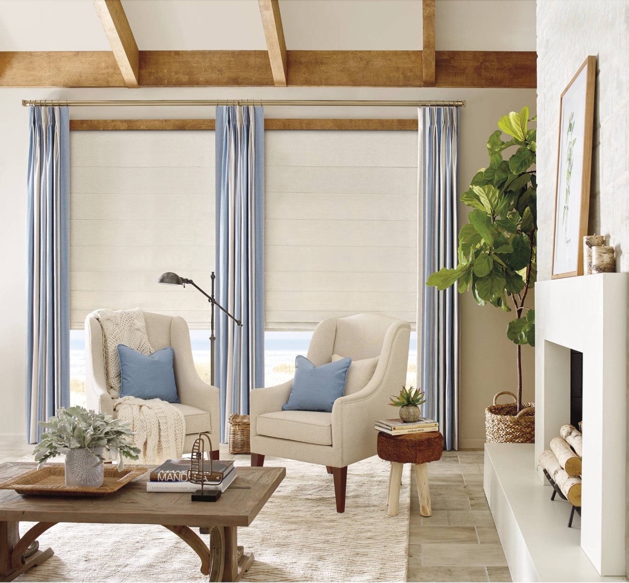 Hunter Douglas Alustra® Woven Textures® Roman Shades near Burlingame, Los Altos, San Carlos, and Menlo Park, California (CA)