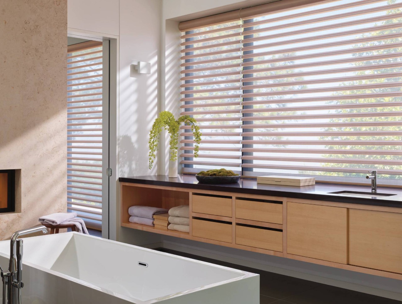 Hunter Douglas Pirouette® Sheer Shades at Rebarts Interiors near Burlingame, Los Altos, Menlo Park, and San Carlos, California (CA)