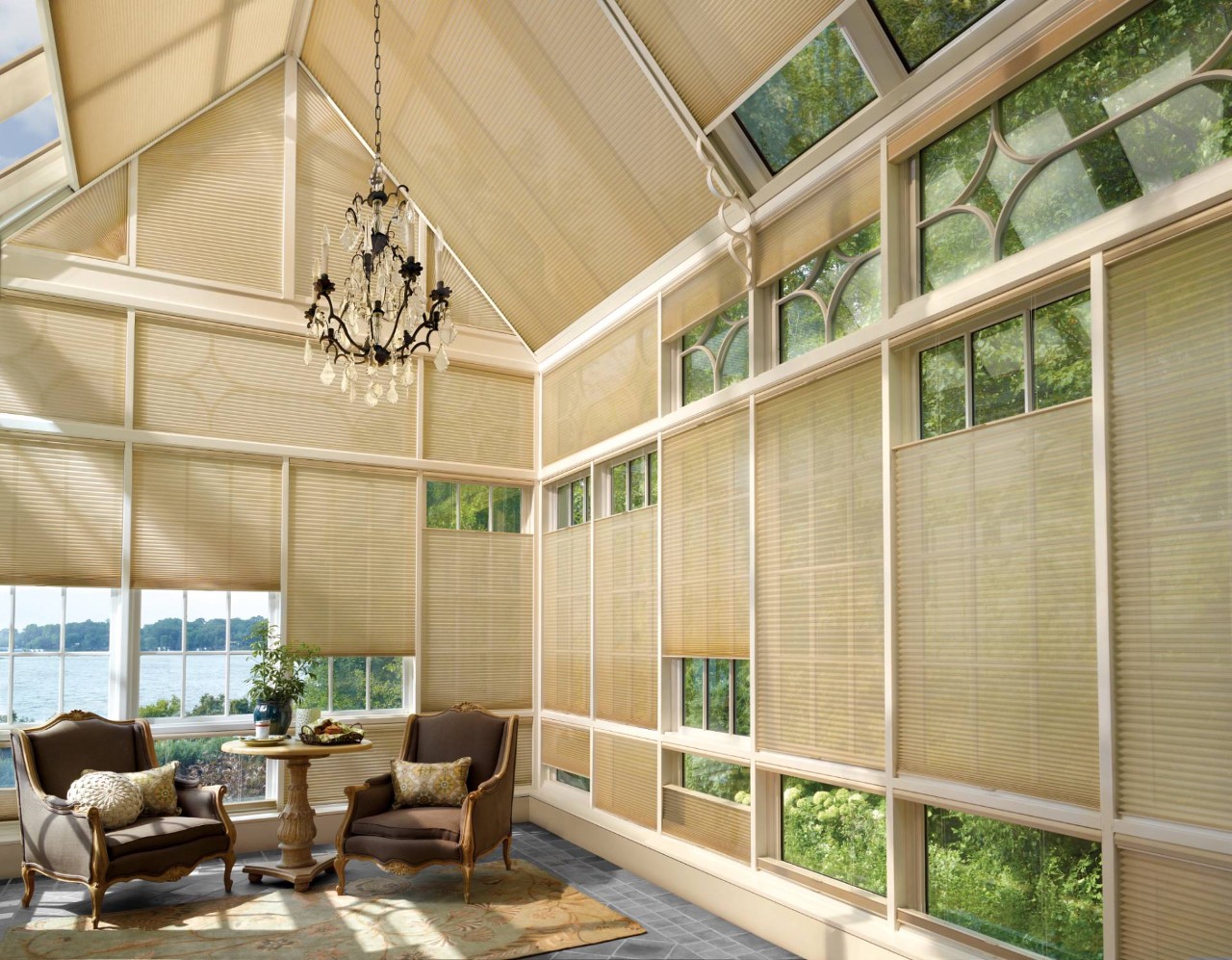 Hunter Douglas Duette® Cellular Shades on skylights near Burlingame, California (CA)