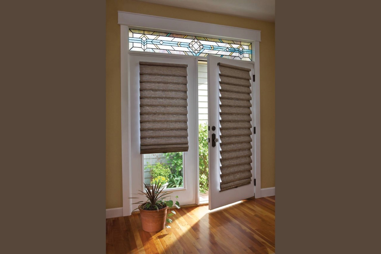Hunter Douglas Vignette® Roman Shades for doors near Burlingame, California (CA)